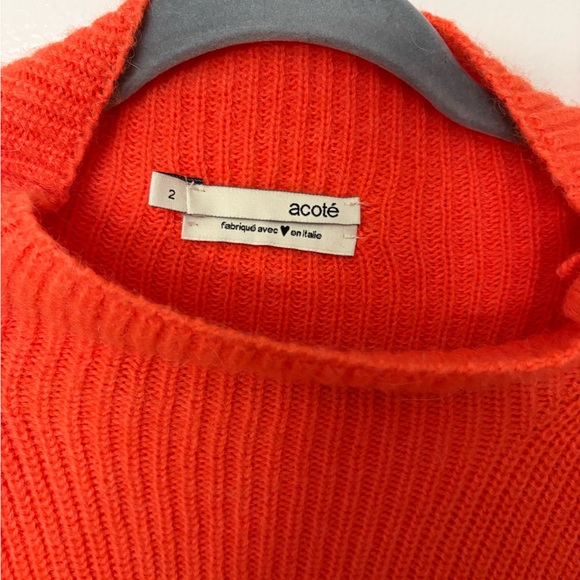Acote Deep Orange Crewneck Alpaca Sweater - Picture 3 of 7